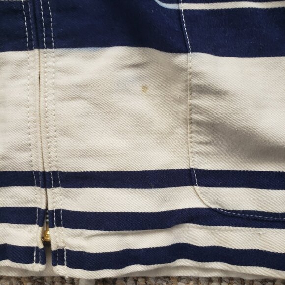 Ralph Lauren Nautical Jacket Hooded Women's Small Stripeed Ivory Blue - Picture 9 of 13
